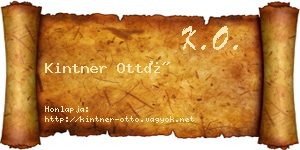 Kintner Ottó névjegykártya